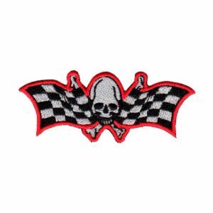 BORDADO CAVEIRA BANDEIRA QUADRICULADA